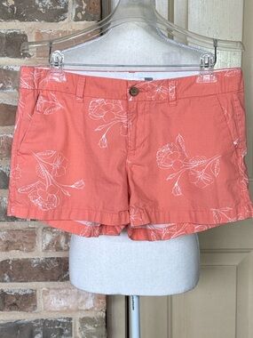 Old Navy Coral Floral Cotton 3” Shorts Coastal Preppy Vacation